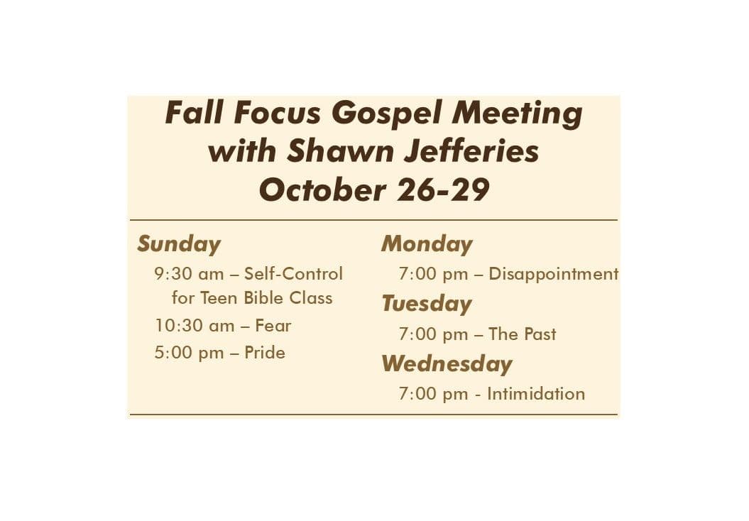 Fall Focus Gospel Meeting with Shawn Jefferies